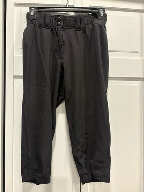adidas Black Girls Softball Pants with Elastic Waist